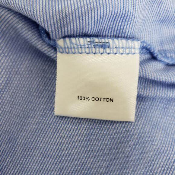 PETER MILLAR Crown Ease Briarwood Stripe Nanoluxe Polo Shirt Men L Cotton Blue - Picture 12 of 13